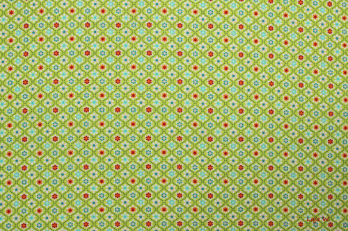 Baumwolle Julia Miniblumen Rauten grün (10 cm)