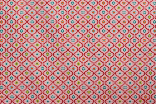 Baumwolle Julia Miniblumen Rauten rosa (10 cm)