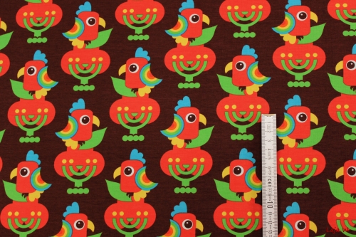 Stretch Jersey Parrots braun (10 cm)