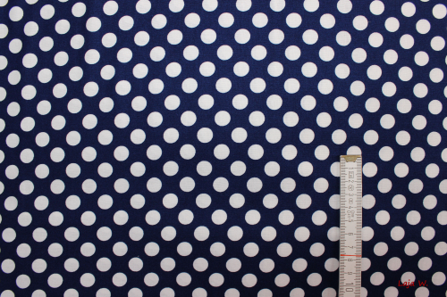 Preview: Designerbaumwollstoff Dots blau/weiß (10 cm)