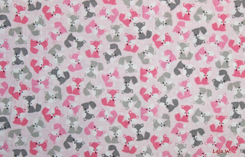 Designerstoff Mini Urban Zoologie rosa/grau (10 cm)