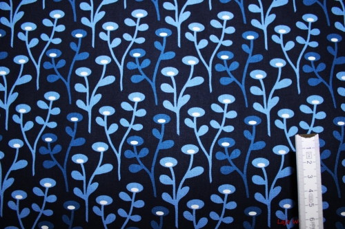 Preview: Stoff Blob Blob dunkelblau/blau/weiß (10 cm)