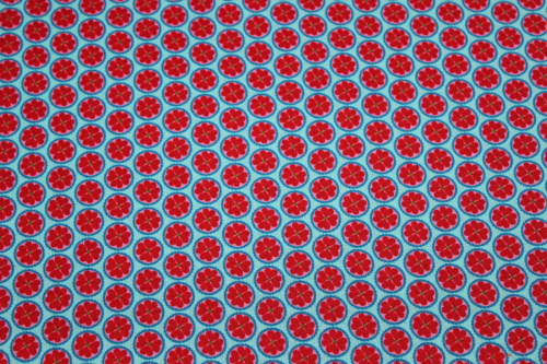 Preview: Baumwolle Glücksblümchen türkis (10 cm)