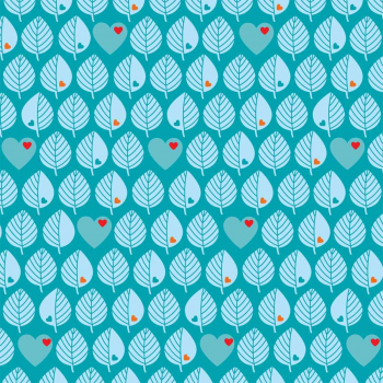 Stretchsweat Blätter petrol (10 cm)