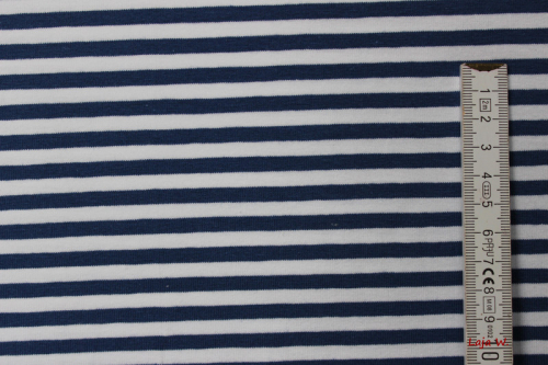 Preview: Jersey Ringel weiß/blau (10 cm)