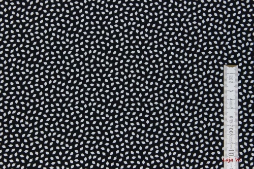 Viskose-Druck tanzende Blättchen dunkelblau/weiß (10 cm)