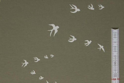 Preview: Interlock Schwalben khaki (10 cm)