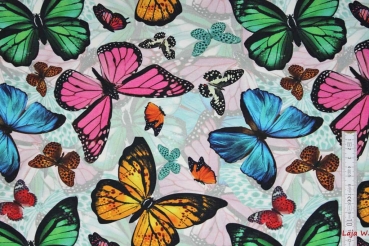 Preview: Jersey Digitaldruck Schmetterlinge (10 cm)