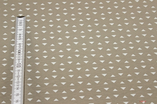 Preview: Jersey kleine Dreiecke beige/weiß (10 cm)