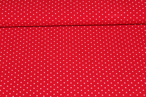 Viskose-Druck Pünktchen rot (10 cm)