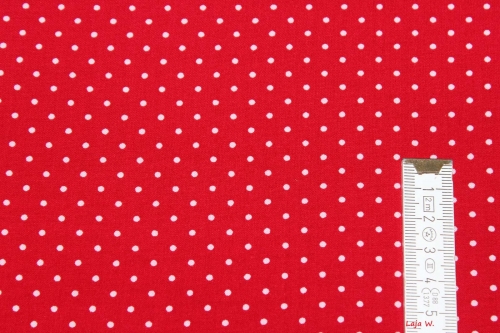 Preview: Viskose-Druck Pünktchen rot (10 cm)