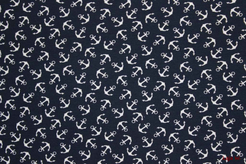 Stretch Jersey Ahoi! dunkelblau (10 cm)