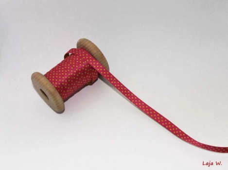 Satinband Punkte pink/lime (1 m)