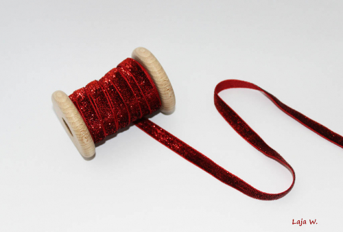 Webband Lurex Glitzer rot (1m)