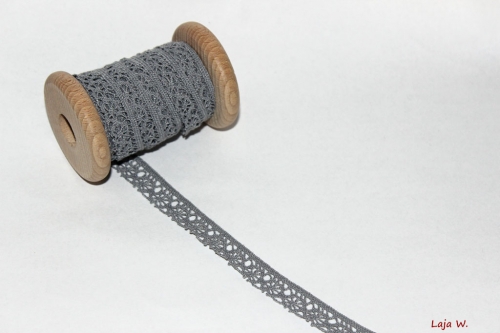 Preview: Häkelborte grau (1 m)