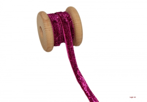 Preview: Webband Lurex Glitzer pink (1m)