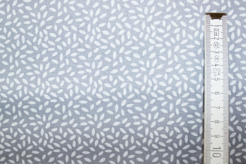 Preview: Baumwollstoff Blättchen hellgrau (10 cm)