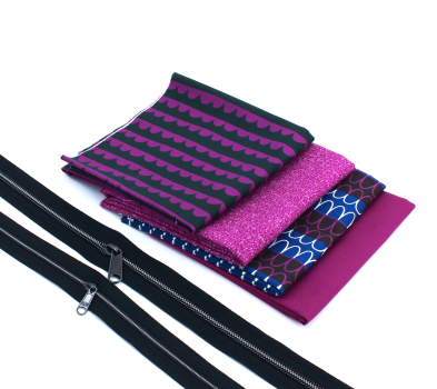 Preview: Night Rainbow Stoffpaket (Fat Quarter) mit Endlosreißverschluss