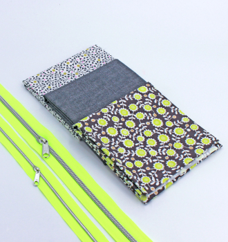 Preview: Inflorescence Stoffpaket (Fat Quarter) mit Endlosreißverschluss