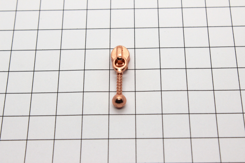 Preview: loser Bügelschieber mit Kugelstab kupfer schmal