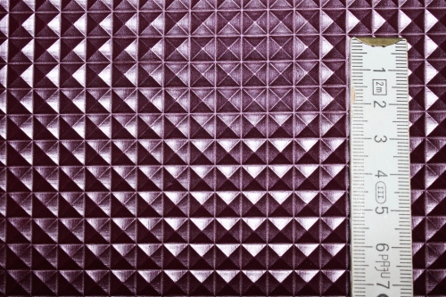 Preview: Kunstleder Nietenoptik brombeere - metallic (10 cm)