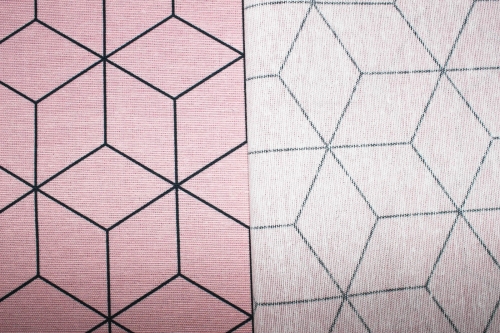 Preview: Dekostoff Würfel Leinen Look dusty rose (10 cm)