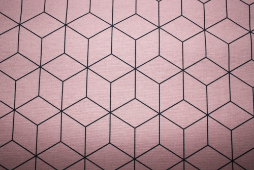 Preview: Dekostoff Würfel Leinen Look dusty rose (10 cm)