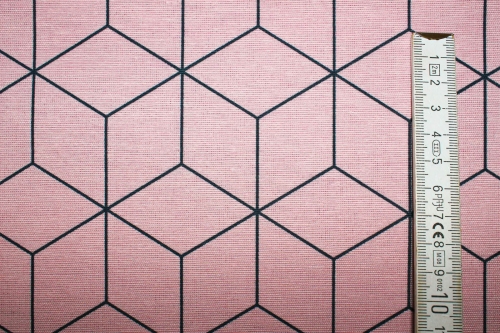 Preview: Dekostoff Würfel Leinen Look dusty rose (10 cm)