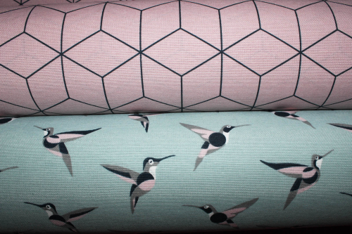 Dekostoff Würfel Leinen Look dusty rose (10 cm)