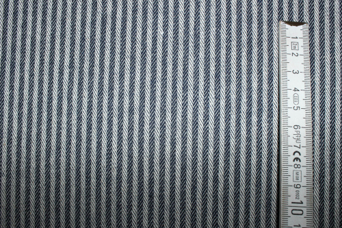 Preview: Dekostoff Dobby Stripes blau/natur (10 cm)