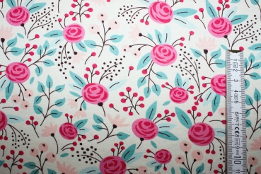 Preview: Jersey Blumen vanille (10 cm)