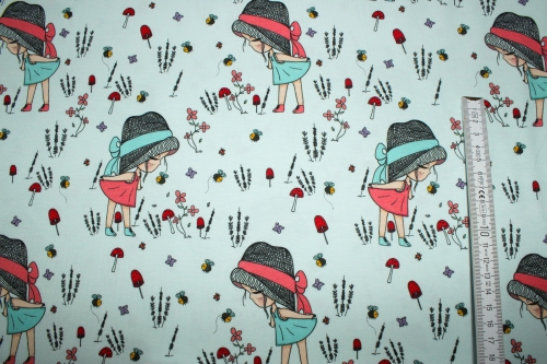 Preview: Jersey "Mädchen auf Wiese" pastellmint (10 cm)