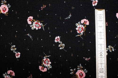 Viskosedruck Moana schwarz (10 cm)