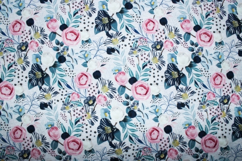 Preview: Jersey Rosen hellgrau meliert (10 cm)