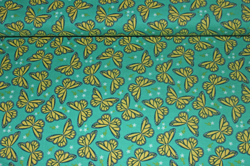 Designerbaumwolle In Bloom grün  (10 cm)