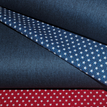 Preview: Doubleface-Jeans Sterne blau  (10 cm)