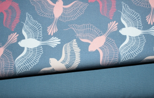 Preview: Popeline Baumwollstoff Blue Mirage (10 cm)