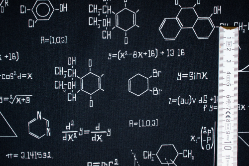 Preview: Designerbaumwollstoff Science Fair schwarz  (10 cm)