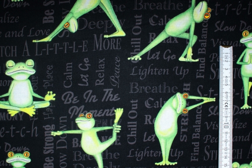 Designer-Baumwollstoff Back in 5 Minutes Yoga Frosch (10 cm)
