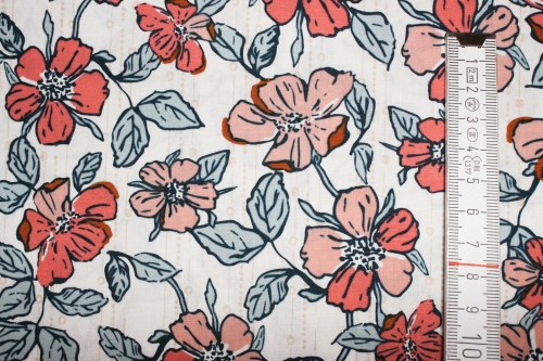 Preview: Designerbaumwollstoff Crafted Blooms Vanilla  (10 cm)