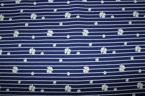 Preview: Jersey "Gänseblümchen" dunkelblau/weiß (10 cm)