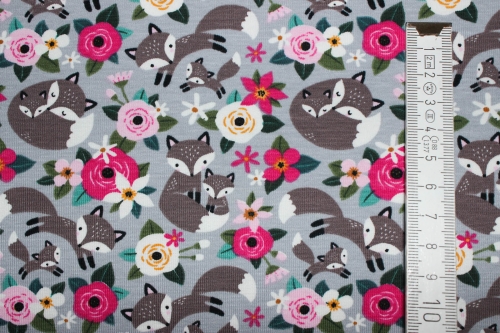 Preview: Jersey Fuchsliebe hellgrau (10 cm)