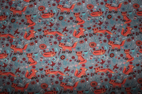 Preview: French Terry angerauht Füchse grau (10 cm)