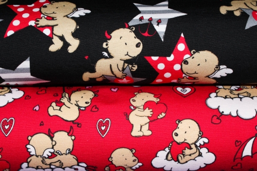 Jersey Engel & Teufel himbeerrot (10 cm)