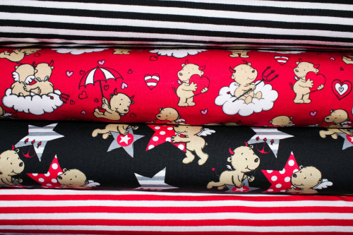 Jersey Engel & Teufel himbeerrot (10 cm)