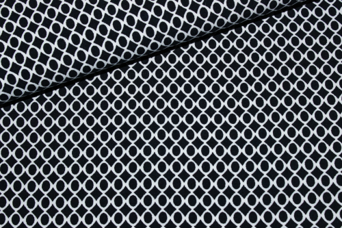 Viskose-Druck graphisches Muster nachtblau (10 cm)