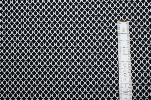 Preview: Viskose-Druck graphisches Muster nachtblau (10 cm)