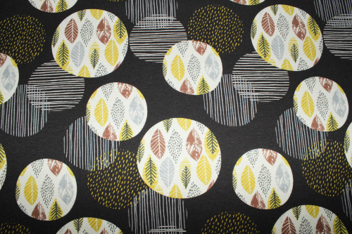 Preview: Sweat Blätter/ Kreise dunkelbraun (10 cm)