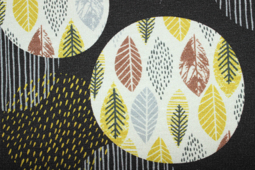 Preview: Sweat Blätter/ Kreise dunkelbraun (10 cm)