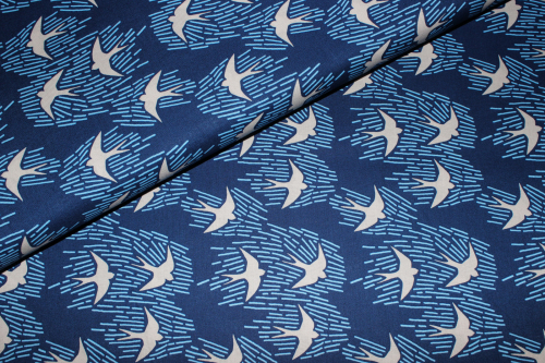 Designerbaumwollstoff Whitehaven dunkelblau (10 cm)
